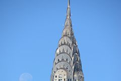 
New York City Roosevelt Island Franklin D Roosevelt Four Freedoms Park View To The Moon Next To The Chrysler Building
